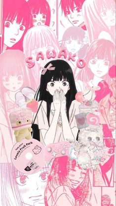 Shoujo Aesthetic Wallpaper, Pink Manga Wallpaper, Pink Wallpaper Coquette, Kimi Ni Todoke Wallpaper, Manga Lockscreen, Kimi Ni Todoke Wallpapers, Cute Lock Screen