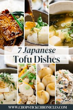 japanese tofu dishes with text overlay that reads 7 japanese tofu dishes