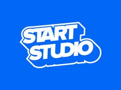 the start studio logo on a blue background