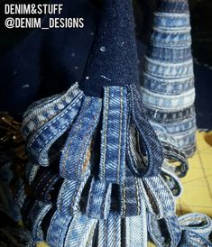 several stacks of blue jeans stacked on top of each other with text overlay that reads denim stuff