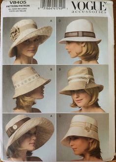 This Out Of Print sewing pattern.   Complete, UNCUT and it is in good new condition Sewing Instructions are in English. Shipping overseas multiple items: please ask for a shipping quote. Womens Hat Patterns To Sew Free, Beret Pattern Sewing Hat Tutorial, Flapper Hat Pattern Free, Womens Hat Sewing Patterns Free, Free Sewing Patterns For Bucket Hats, Free Sewing Patterns Bucket Hat, Free Pdf Sewing Patterns Bucket Hat, Hats To Sew For Women, Free Hat Sewing Patterns For Women