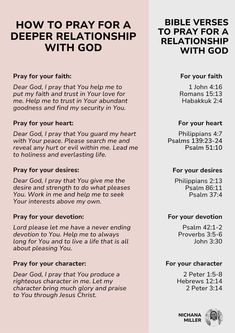 two bibles with the words, how to pray for a deeper relationship with god