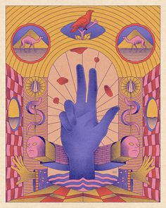 a poster with an image of a hand reaching out to another person's head