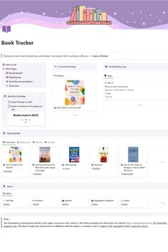 the book trackerr is displayed on a website page