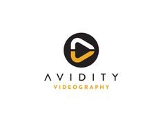 a black and yellow logo with the word avidity in it's center