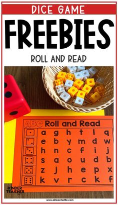 dice game for kids to play with the word roll and read, which is in front of