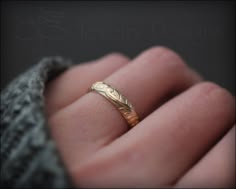 Gold Wedding Band - LE Jewelry Designs Vintage Engraved Engagement Ring, Unique Gold Wedding Rings, Wedding Band For Him, Simple Wedding Band, Wedding Band Gold, Floral Wedding Bands, Birthstone Ring Mothers, 14k Gold Wedding Ring, Simple Wedding Bands