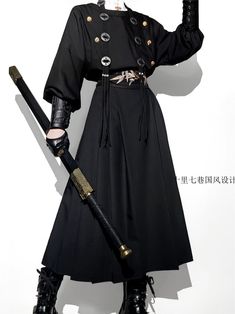 The Victorious Knight Hanfu Qi Lolita Top Wear and Skirt Set Chinese Clothing Traditional, Shopping Link, Cyberpunk Clothes, Concept Clothing, Funny Outfits, Punk Outfits, Fashion Design Clothes, Fancy Outfits, New Release