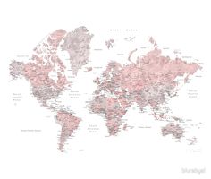 the world map in pink and white with words that read, ` adventure awaits '