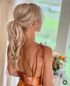 Wedding Hair For Bridesmaids Ponytail, Brides Hairstyles Ponytail, Bridesmaid Textured Ponytail, Loose Ponytail Bridesmaid Hair, Bridesmaid Hair Updo High Ponytail, Bride Wedding Hair Ponytail, Mother Of The Bride Ponytail, Updos For Medium Length Hair Wedding Bridesmaid Pony Tails, Up Do Ponytail Wedding