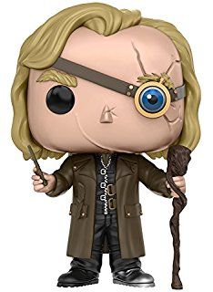 a pop vinyl figure with an evil look on it's face and holding a wand