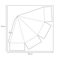 an image of a square with three squares on it and the measurements for each piece