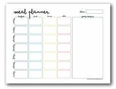 a meal planner with the words meal planner written on it