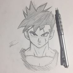 a pencil drawing of an anime character