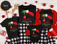 Introducing our Family Christmas Shirt and Grinch Matching Tee Collection! Complete your holiday look with our cozy Grinchy Christmas Matching Sweater, Grinchy Family Shirt, and Grinchy Matching PJs. Embrace the festive spirit and create lasting memories with our charming, coordinated apparel for the whole family. 👉 Unisex T-shirt Bella+Canvas 3001 - 100% Airlume combed and ringspun cotton. - Soft cotton and quality print make users fall in love with it over and over again. - These t-shirts hav Couple Pajamas Christmas, Matching Family Pjs, Pjs Matching, Christmas Pjs Family, Xmas Pjs, Family Pjs, Couple Pajamas, Funny Couple, Personalized Pajamas