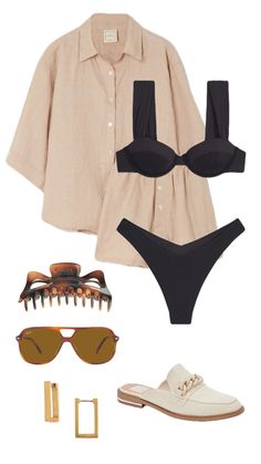 Beach Outfit Flatlay, Target Swimsuits 2022, Neutral Bathing Suit Aesthetic, Honeymoon Outfits Bathing Suits Bikinis, Bathing Suits For Italy, Europe Bathing Suit, Neutral Bathing Suits, Italy Bathing Suit, Neutral Vacation Outfit