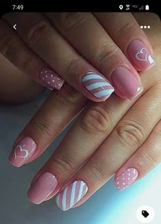 Nail Designs Valentines, Pretty Nail Art Designs, Cute Gel Nails, Nail Designs Glitter, Pretty Nail Art, Acrylic Designs, Pink Nail, Floral Nails