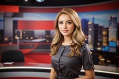 Girl with new studio background News Studio Background, Camera Woman, News Studio, Studio Background, Kobe Bryant, Image Collection