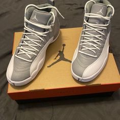 air jordan 12 stealth Jordan 12 Grey And White, Jordan 12’s, Jordan 12 Stealth, Jordan Ideas, Jordan 12s, Pretty Sneakers, Jordan 4s