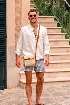 Italian Fashion Summer, Vacation Outfits Men, Beach Outfit Men, Italian Summer Outfits, Summer Outfits Men Streetwear, Mens Summer Outfits, European Summer Outfits, Mens Casual Outfits Summer, Italy Outfits