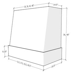 an image of a white box with measurements