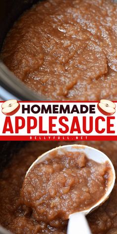 Treat yourself with this Homemade Applesauce recipe, flavored with brown sugar and cinnamon! It’s so much better than store-bought and perfect for delicious fall recipes, simple apple recipes, and crockpot dishes! Applesauce Recipes Slow Cooker, Slow Cooker Cinnamon Applesauce, Applesauce In Slow Cooker, Cockpit Applesauce, Apple Sauce Crock Pot Recipes, Best Crockpot Applesauce, Croc Pot Apple Sauce, Slow Cooker Applesauce For Canning