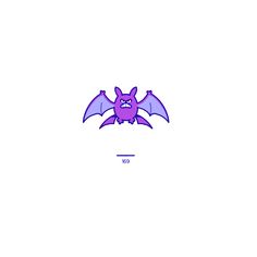 a purple bat flying through the air