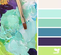 the color palette is blue, green, and purple with an artistic brush in it