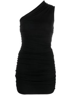 black stretch-design draped detailing one-shoulder sleeveless thigh-length Farfetch Dress, Drake Birthday, Dresses For Teens Black, Outfits Dr, Colour Highlights, Short Black Cocktail Dress, Doctor Outfit, Tight Black Dress, Simple Black Dress