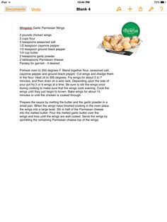 an email page showing the recipe for breads and pastries, with information about their ingredients