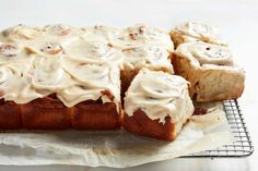 a loaf of cinnamon bread with icing on top