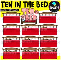 ten in the bed clip art