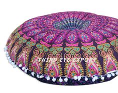 PRICES MAY VARY. 100 % Cotton 😇Enchanting Boho Room Decor: Elevate Cute Bedroom Decor Aesthetic With This Round Floor Pillow Cover, Perfectly Blending Whimsical Decor, Earthy Room Decor Aesthetic To Create A Boho Seating. 😇Size & Filing - 32 Inches Weight - 190 Gm. ,Hippies Room Decor Boho Circle Pillow Cover With Pom Pom Tassel And Can Be Filled With 32 Round Pillow Insert Or Scrap Cloths Or Polystyrine Or Beans. 😇Charming Room Decorations: This Exquisite Outdoor Pouf Cover, Making It Ideal Meditation Seating, Pouf Seating, Round Pillows, Boho Floor Pillows, Hippie Room, Large Floor Pillows, Large Floor Cushions, Earthy Decor, Yoga Cushions