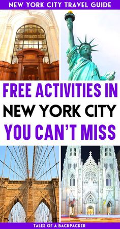 new york city with the words free activities in new york city you can't miss