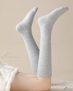 Elluis - Pair of High-Quality Winter Thermal Calf Socks with Fuzzy Texture Fuzzy Texture, Calf Socks, Style Casual, Socks, Texture, High Quality, Pattern