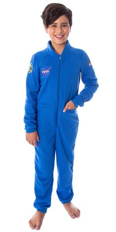 PRICES MAY VARY. NASA PAJAMA PANTS THAT ARE SUPER SOFT BUT MADE TO LAST - Intimo specializes in high-quality, officially licensed sleepwear, underwear, and more for men, women, boys, girls, toddlers, and infants that you will love! SIZING - This NASA Union Suit is listed in little boys' (4/5-6/7) and big boys' (8-18/20) sizes and runs on the baggy side for a super comfortable, non-tight fit. Not quite as baggy as Kigurumi style suits but close. Who wants a skin-tight one-piece pajama set anyways Nasa Costume, Space Suit Costume, Pajama Day At School, Astronaut Space Suit, Astronaut Costume, Pajama Costume, Pajama Outfit, Pajama Day, Suit Costume