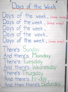 the days of the week written on a piece of paper