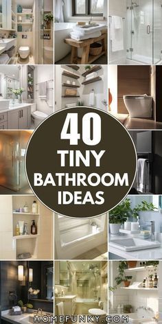 the top ten bathroom decor ideas are displayed in this collage, with text overlaying them