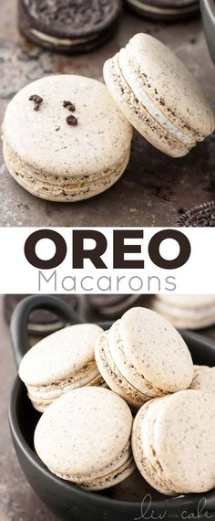 oreo macaroni cookies in a black bowl