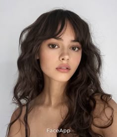 Curly Hair And Fringe, Curtain Bangs Inspo Long Hair, Fringe Hairstyles Wavy Hair, Wavy Hair With Bangs Medium, Wispy Bangs Long Wavy Hair, Wavy Hair Layers Bangs, Bangs With Medium Hair Wavy, Bangs With Medium Wavy Hair, Centre Parted Bangs