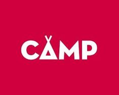 the camp logo on a red background with white letters that spell out it's name