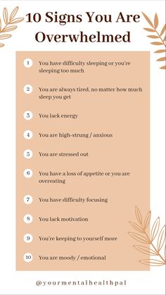 10 Signs You Are Overwhelmed Sleeping Too Much, Always Tired, Lack Of Energy, Stressed Out, Warning Signs