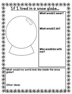 a snow globe worksheet with the words if i lived in a snow globe