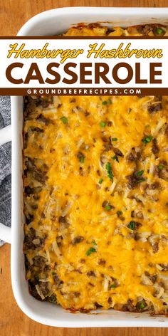 a casserole dish with ground beef and cheese