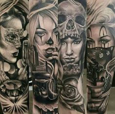 Latino art Chicano Tattoos Gangsters, Chicano Tattoo Design, Payasa Tattoo, Gangster Drawings, Clown Girl, Mexican Art Tattoos, Gangsta Tattoos, Latino Art, Chicano Tattoos