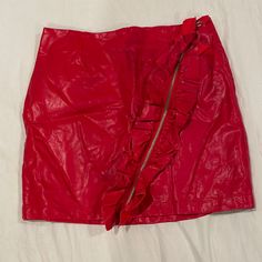 Never Worn Leather Skirt, Leather, Skirt, Mini Leather Skirt, Forever 21 Skirts, Skirts Mini, Womens Skirt, Forever 21, Red