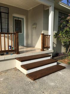 the steps are made of wood and concrete