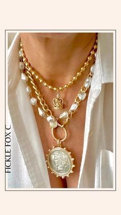 Shop Large French Coin and Pearl Necklace — fickle fox co Collar Hippie, Sharp Scissors, Inexpensive Jewelry, Crown Necklace, Coin Pendant Necklace, Cord Ends, Coin Jewelry, Cheap Jewelry, Affordable Jewelry