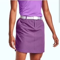 Under Armour Women's Ua Links Woven Golf Skort Size 2 Nwot Never Worn, Only Tried On Brand New - Nwot 14 In Waist Stretch Band 18 Long 4 In Inseam Elastic Stretch Waist, Pockets, Dri Fit, Non Wet No Moisture , Pockets Too Questions? Leave A Comment Below! Purple Skort With Built-in Shorts, Sporty Purple Skort With Built-in Shorts, Purple Skort, Blue Tennis Skirt, Athleisure Summer, Plaid Skort, Blue Skort, Athletic Skort, Purple Skirt