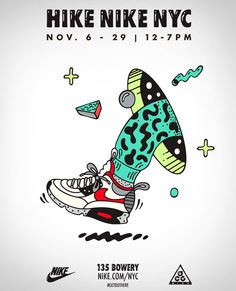 an advertisement for nike's new york fashion show, featuring sneakers and the number one shoe